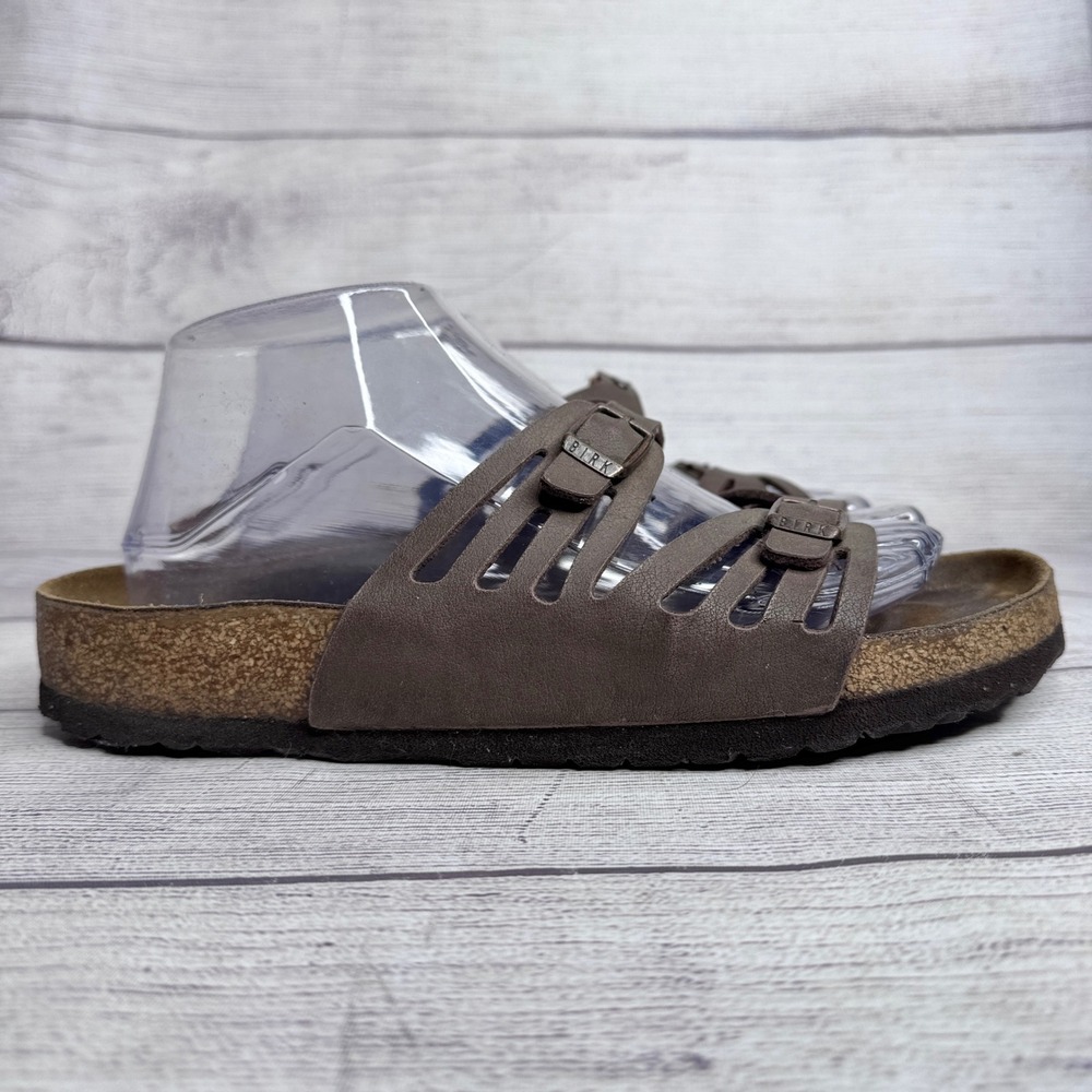 Birkenstock‎ Granada Brown Leather Slide Sandals Women EU 40 NARROW FLAW